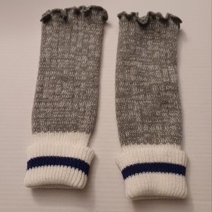 4/$30 Gray & White Knit Leg Warmers - Small